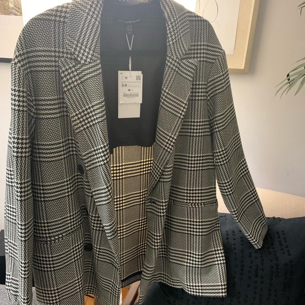 Zara Oversized Check Blazer